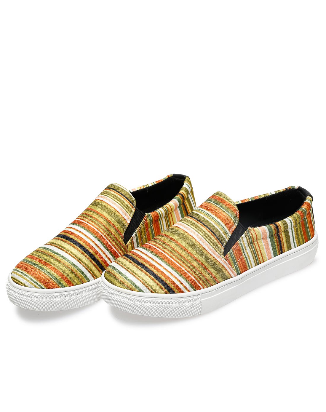 米基miji鞋子专场2015秋款七彩条纹炫彩休闲鞋lf-19lan_唯品会