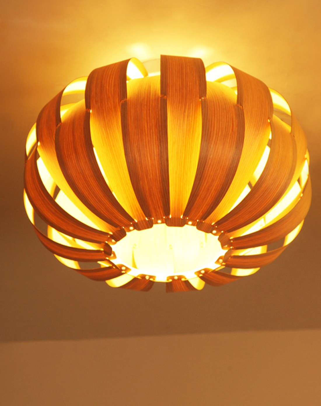 比月木皮东南亚客厅吸顶灯3129小号