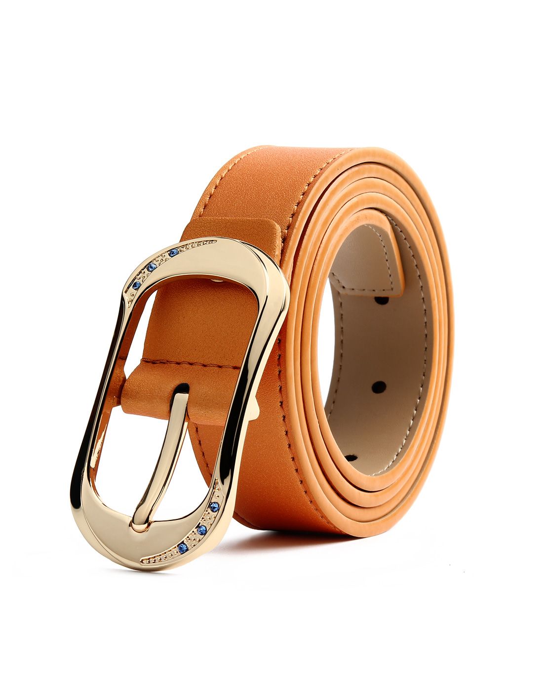 女士黄色新款时尚牛皮裤腰带