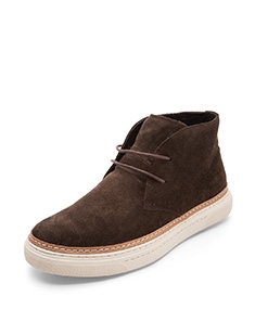 卡文15年新款深咖啡色反绒牛皮革单鞋