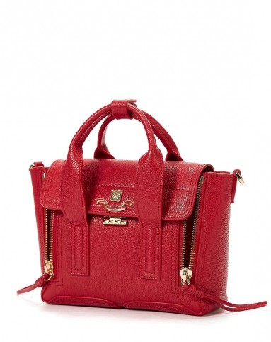 罗曼红头层牛皮小怪兽手提斜挎包