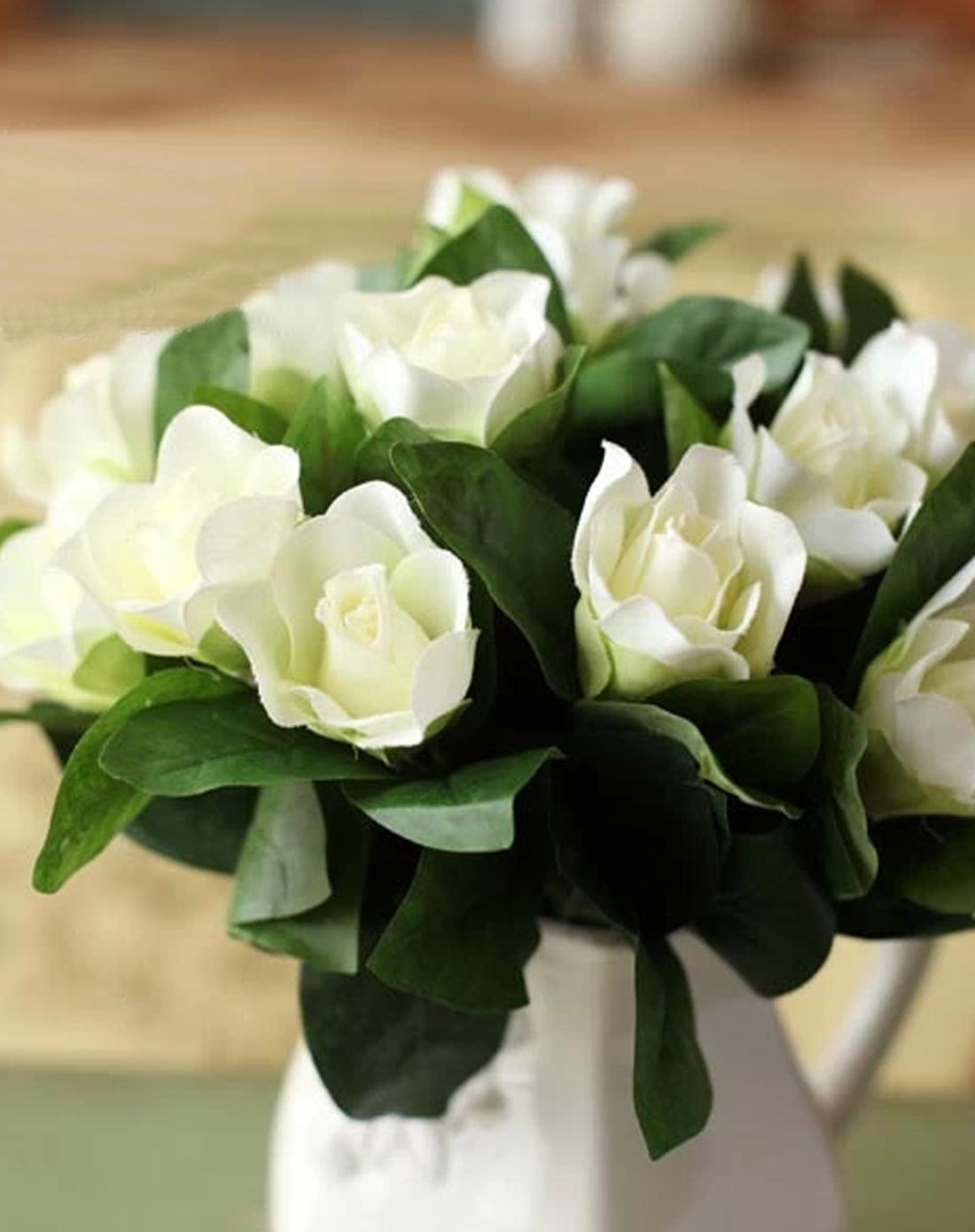 清新栀子花仿真花3束不含瓶