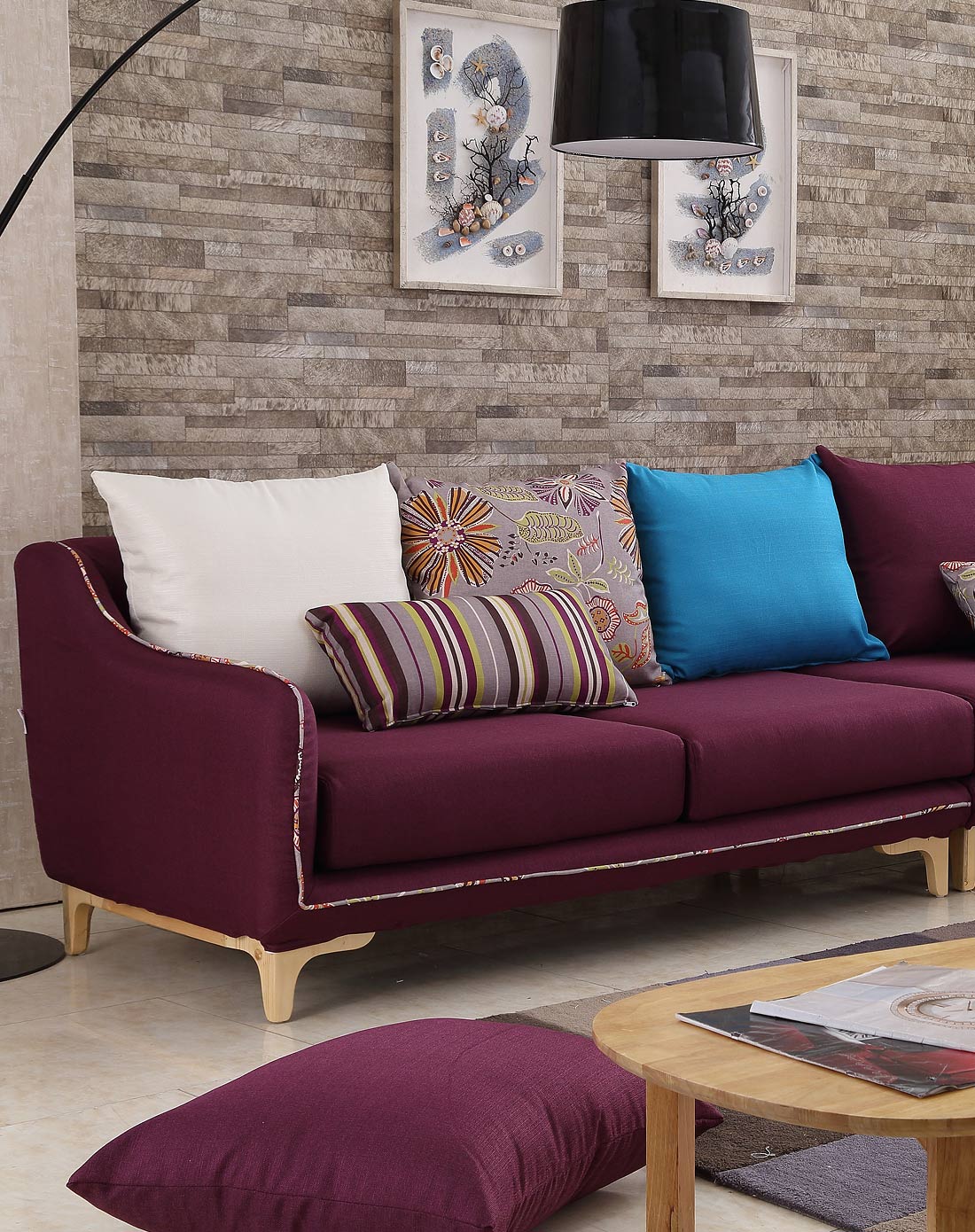 dreasylife 家具专场紫色时尚布艺沙发1218zsdlby1218zs_唯品会