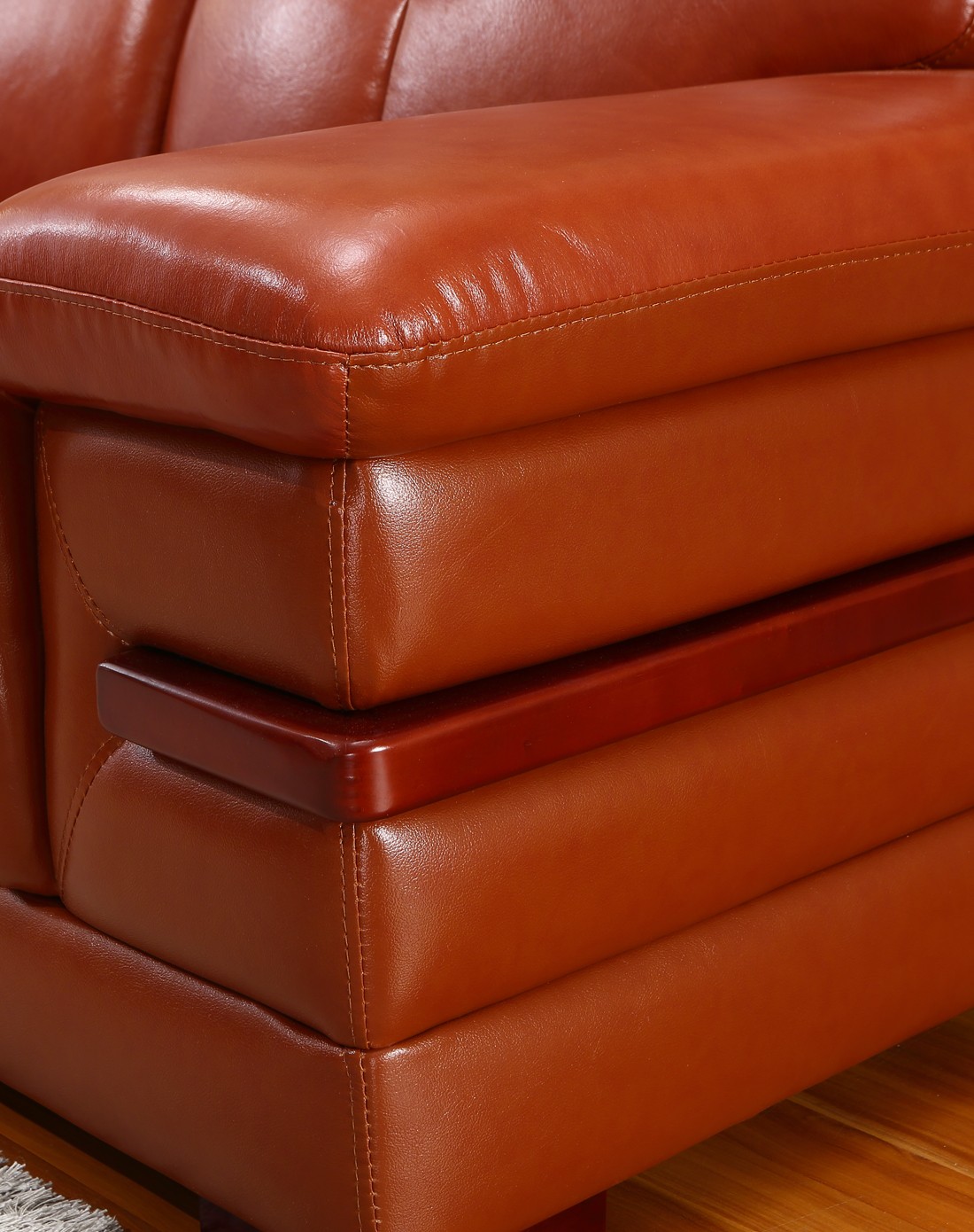 雅林家具专场高档沙发 头层黄牛皮沙发 尊贵生活系列 1 2 3组合红棕色