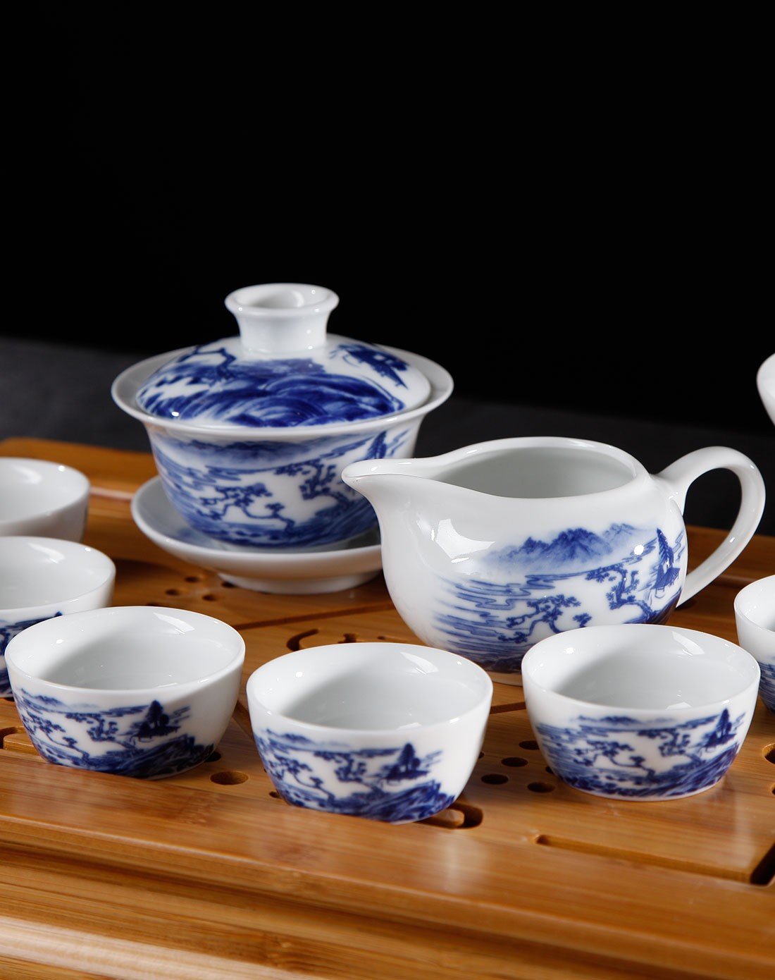 尚客茶具专场福到万家-青花山水套装 实惠居家套装cjtz0007_唯品会