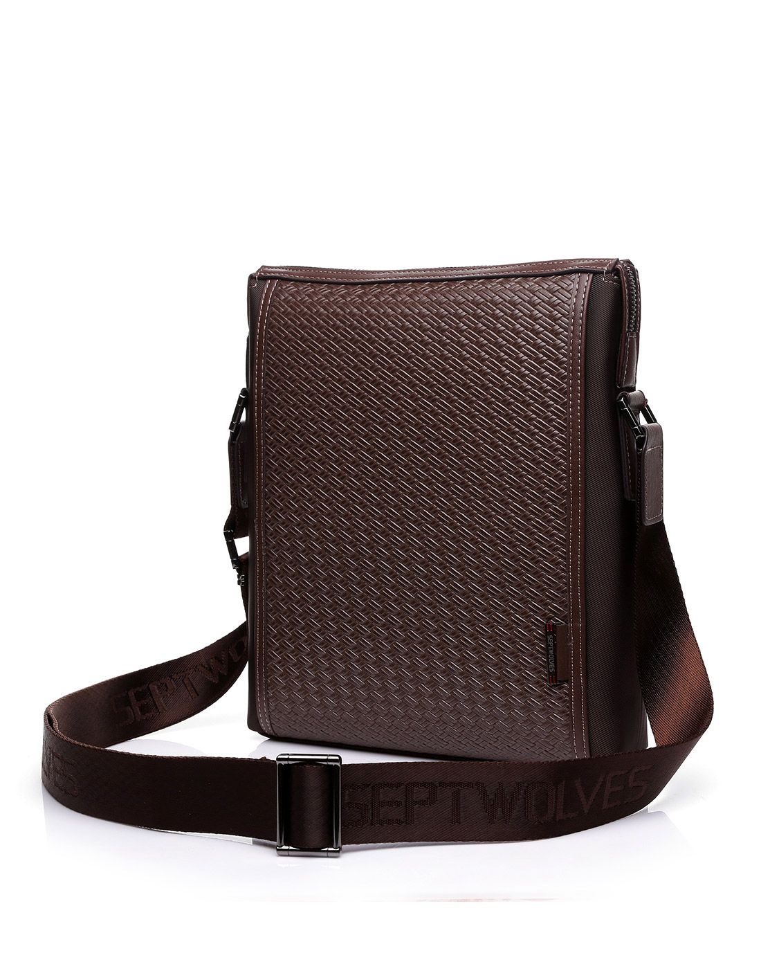 新品男款啡色时尚休闲斜挎包