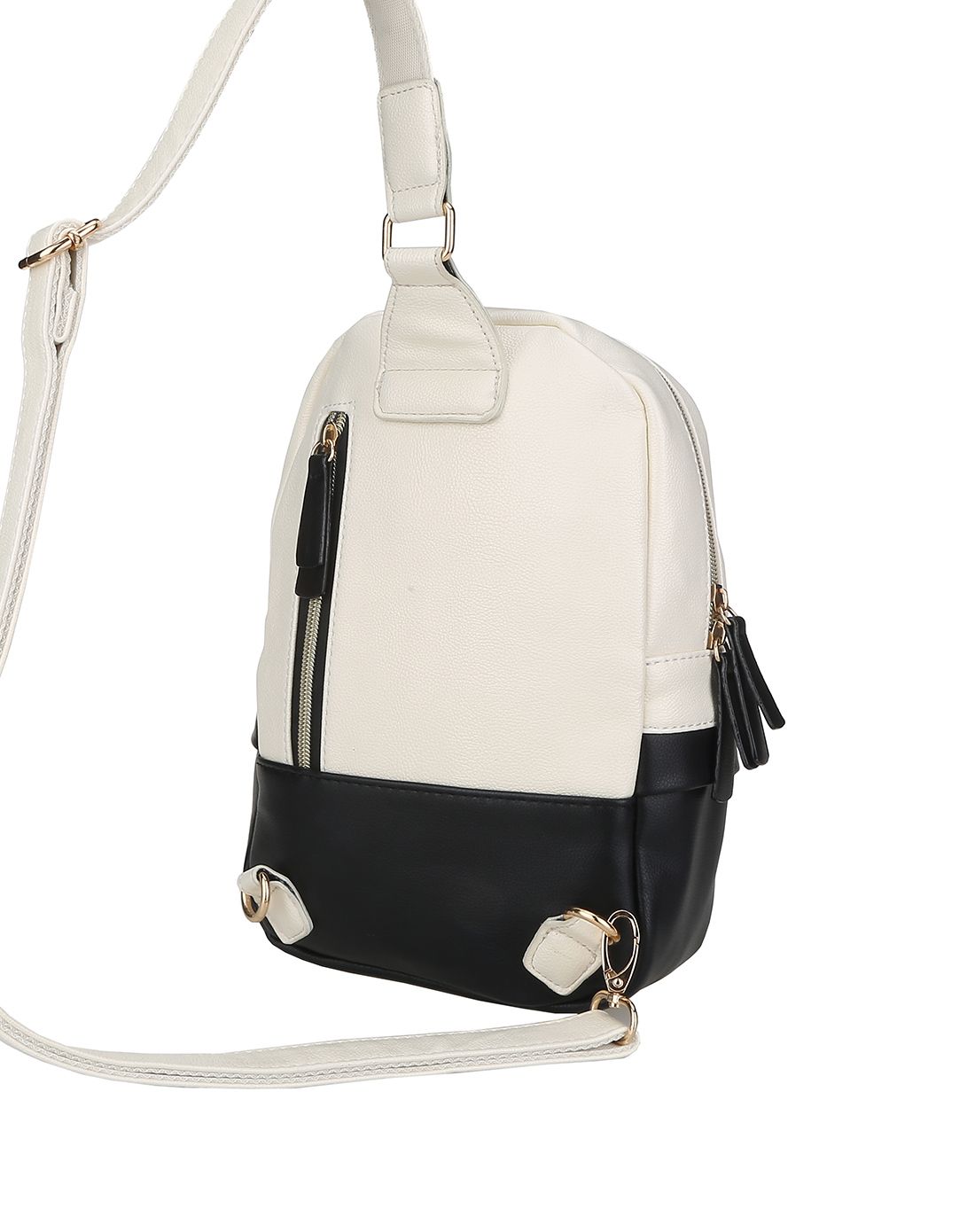 女款白色撞色胸包