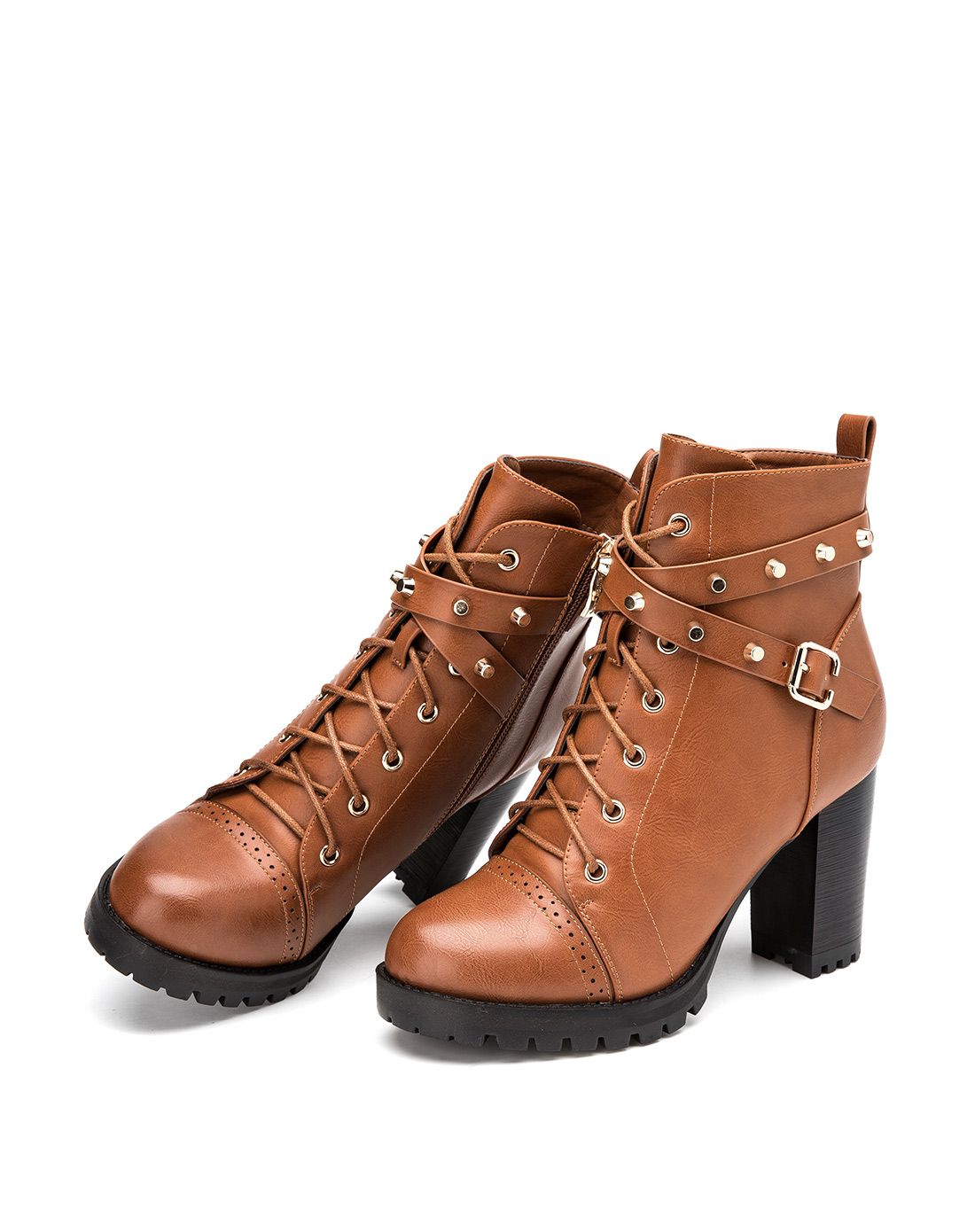 奥康aokang女鞋专场 美丽佳人2015秋冬新款欧美时尚高跟防水台粗跟