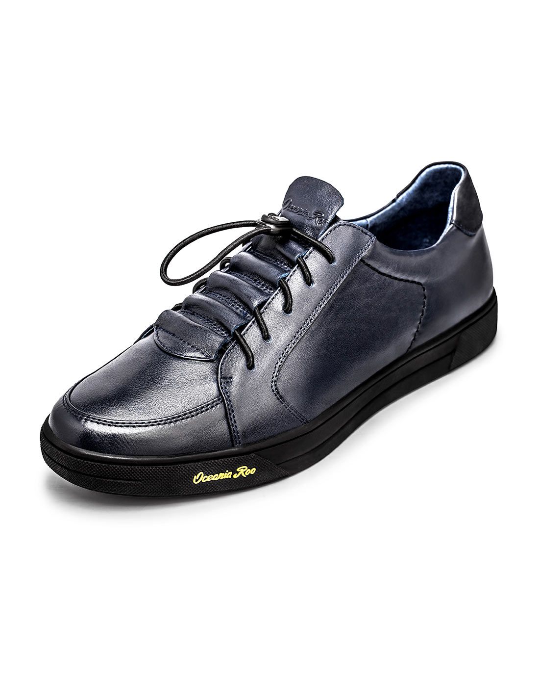 2015新品蓝色头层牛皮男式休闲鞋