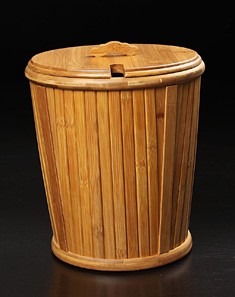 天然竹水桶带盖茶水桶杂物桶 排水桶