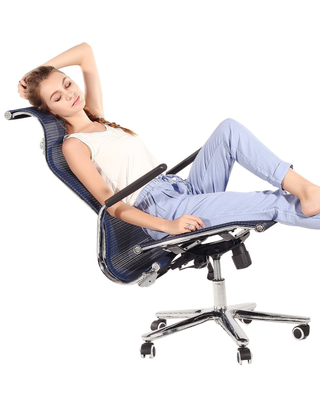 会客椅纳米网椅 后仰逍遥全网椅 蓝色