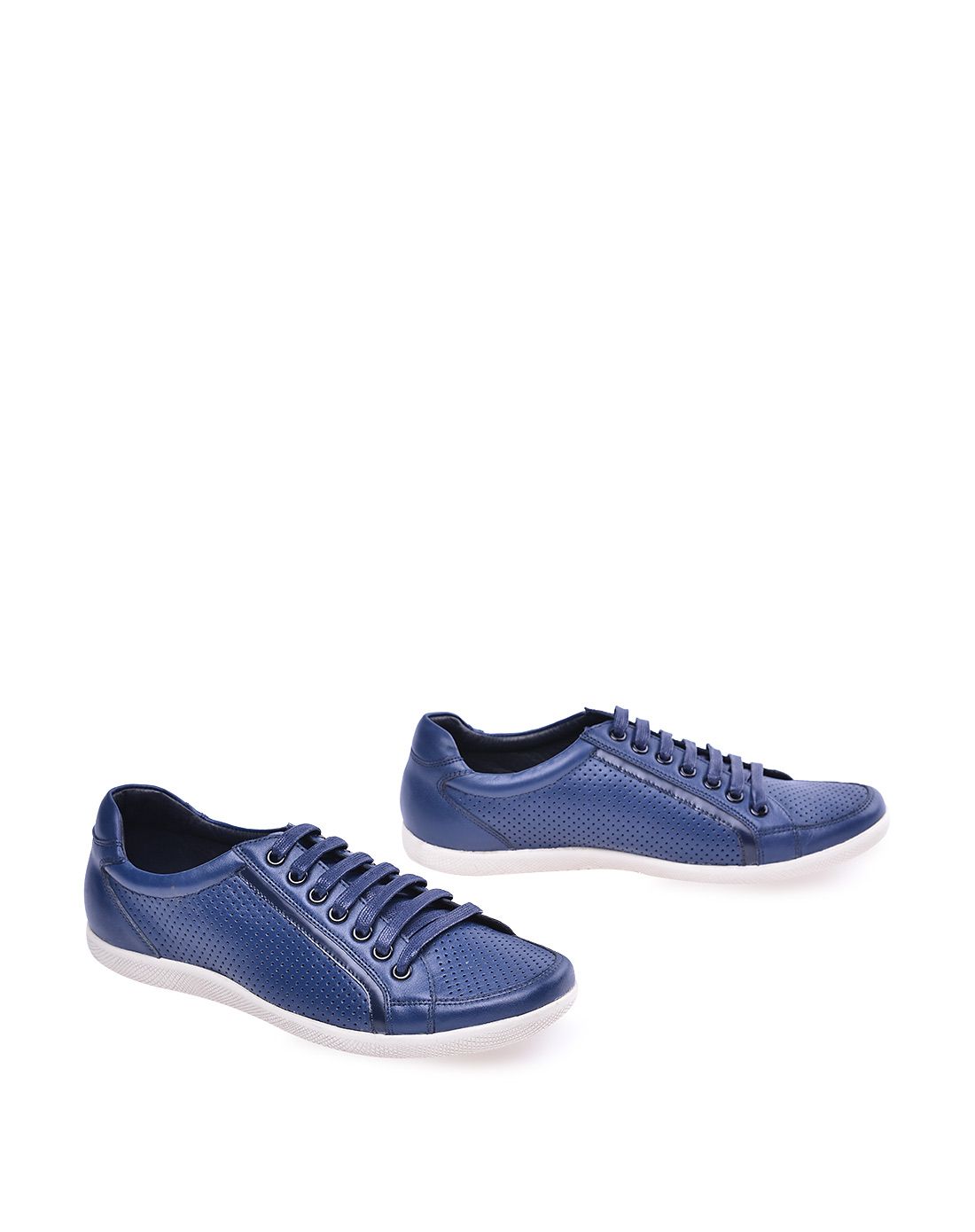 卡文15年新款蓝色头层牛皮单鞋