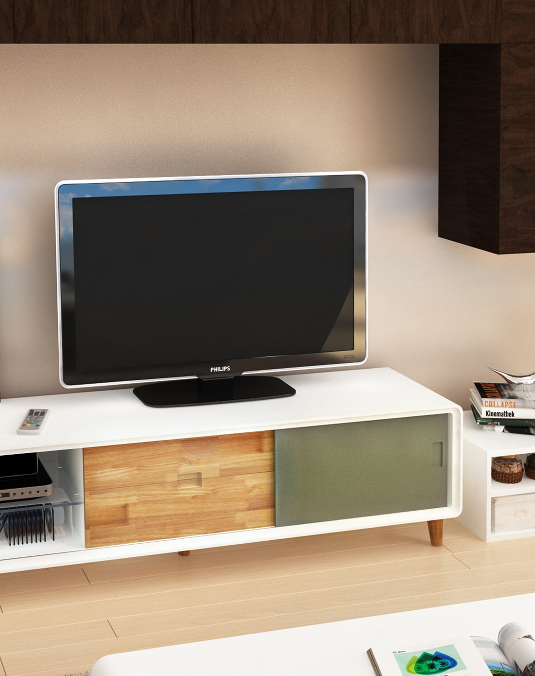 思格电视柜,自由拖拉门 可移动储物柜