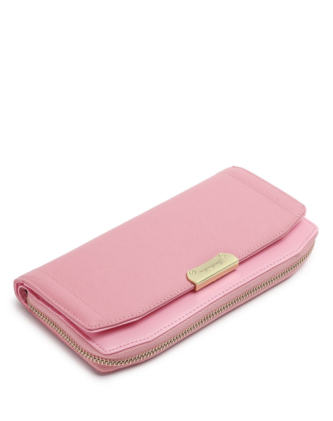 女士粉红色牛皮经典百搭休闲长款钱包