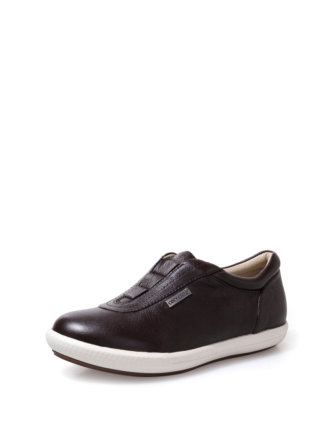 cozy steps巧克力色牛皮光面女款单鞋821224001d03_唯品会