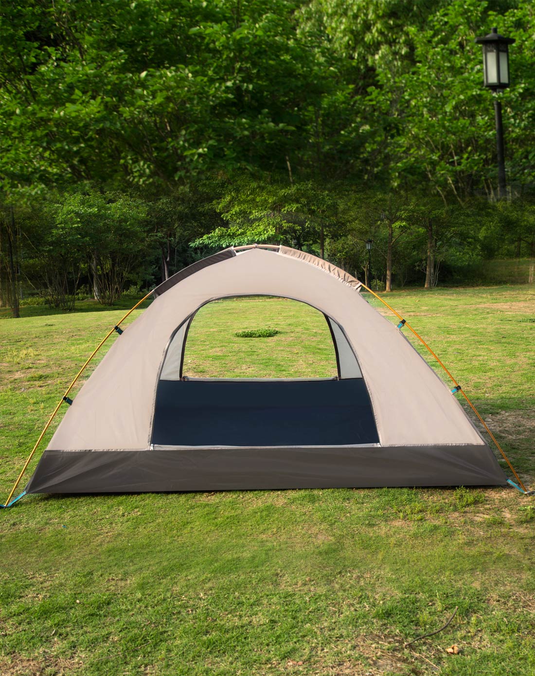 双人双层铝杆 卡其色户外帐篷