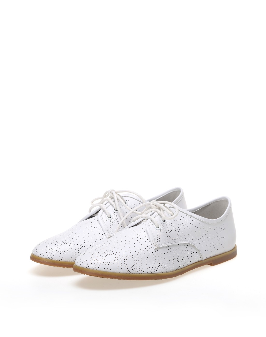 百田森白色英伦单鞋